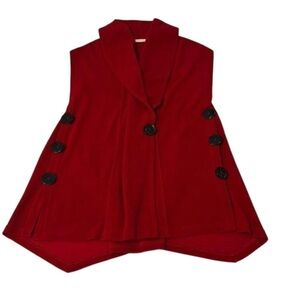Soft Surroundings Mesa Button Vest, Size XS, Red